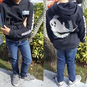 Kids Black Hoodie with Ghost and Boo Graphics